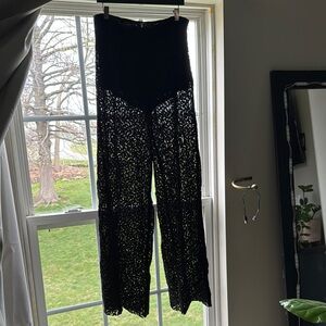 Free People Velvet Black Lace Pants